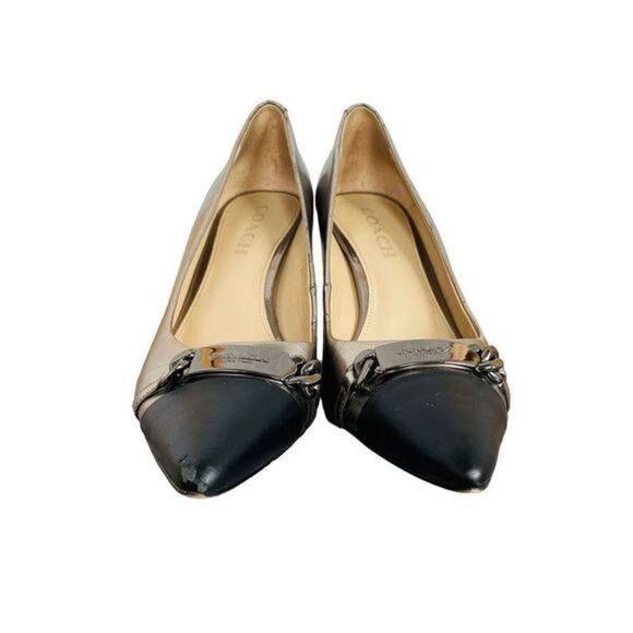 COACH Bowery Gunmetal Pointed Toe Heels - Picture 7 of 15